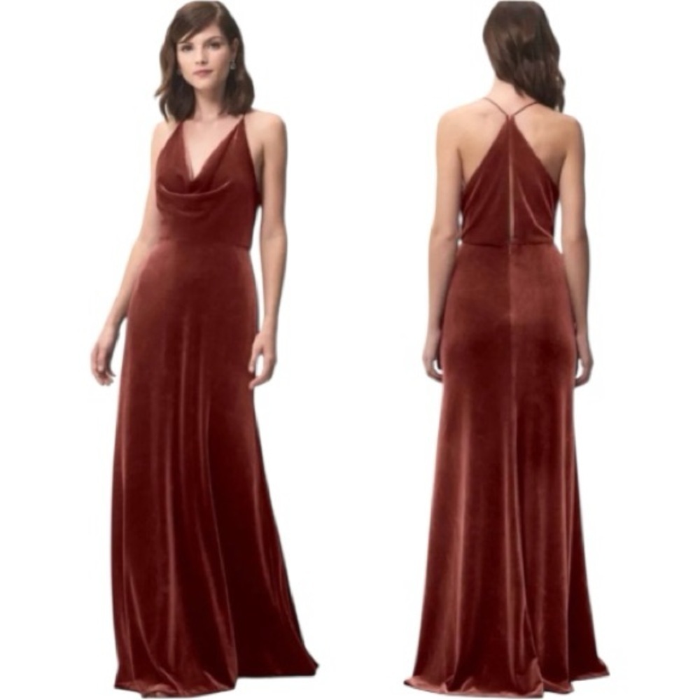 New Jenny Yoo Sullivan English Rose Stretch velvet dress Size 12
